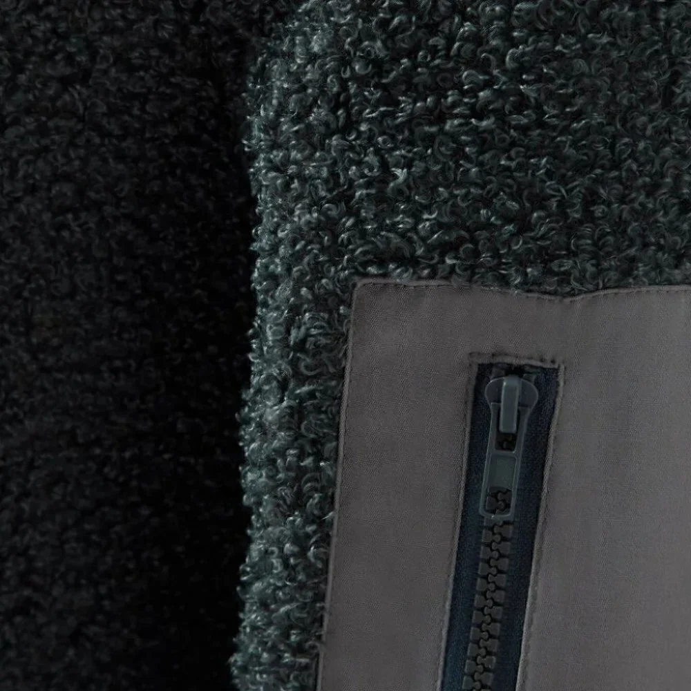 Green Mens Teddy Coat - Picture 6 of 6